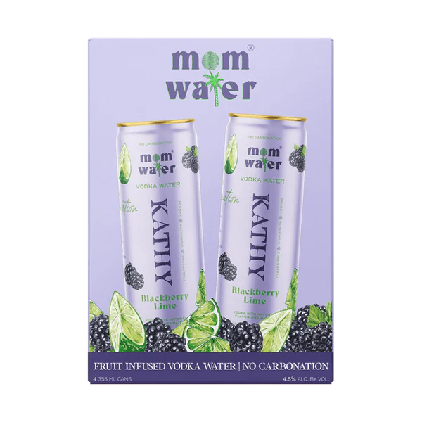 Mom Water "Kathy" Fruit Infused Vodka - Blackberry Lime 4 Pack
