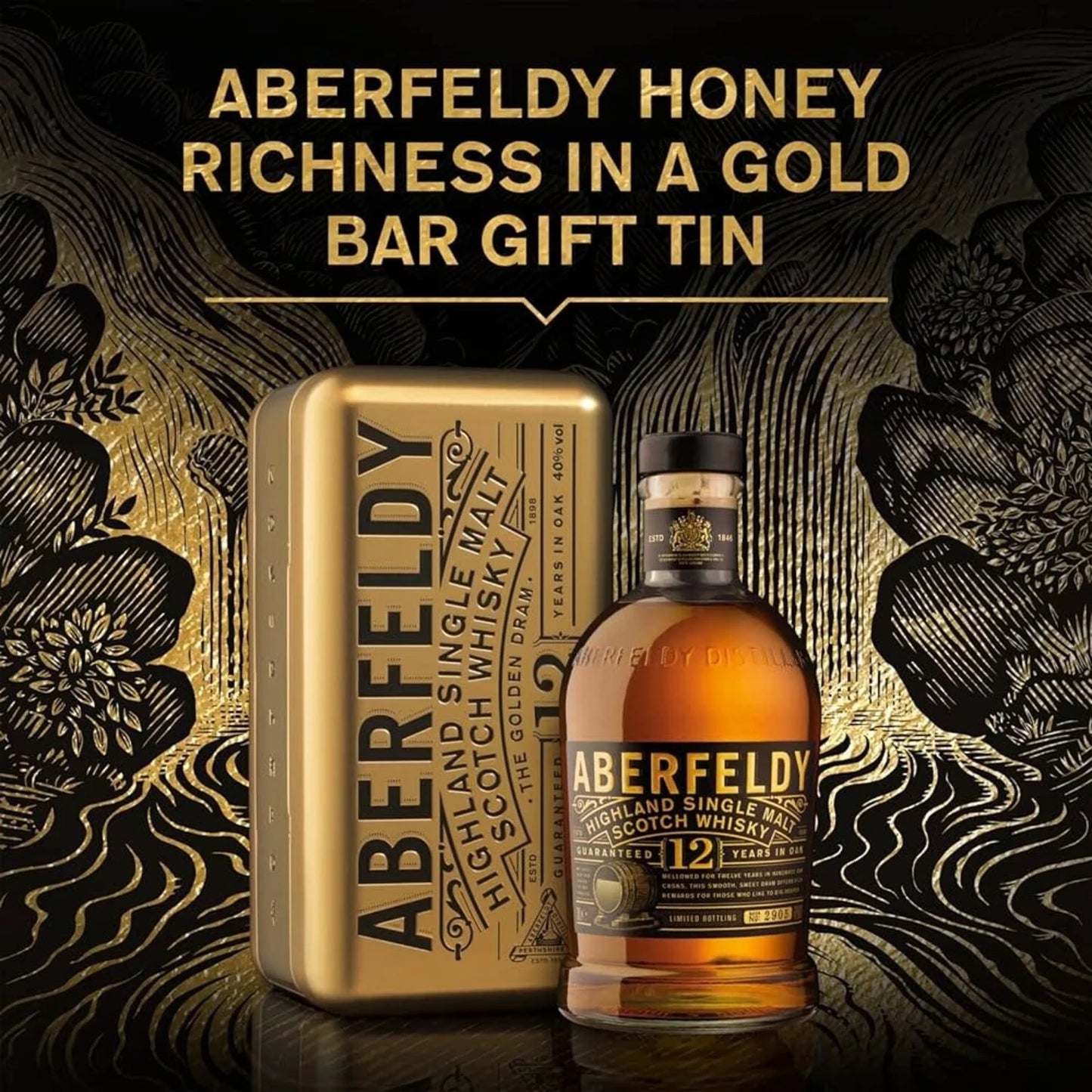 Aberfeldy 12 Year Single Malt Scotch Whisky 750ML Tin Box