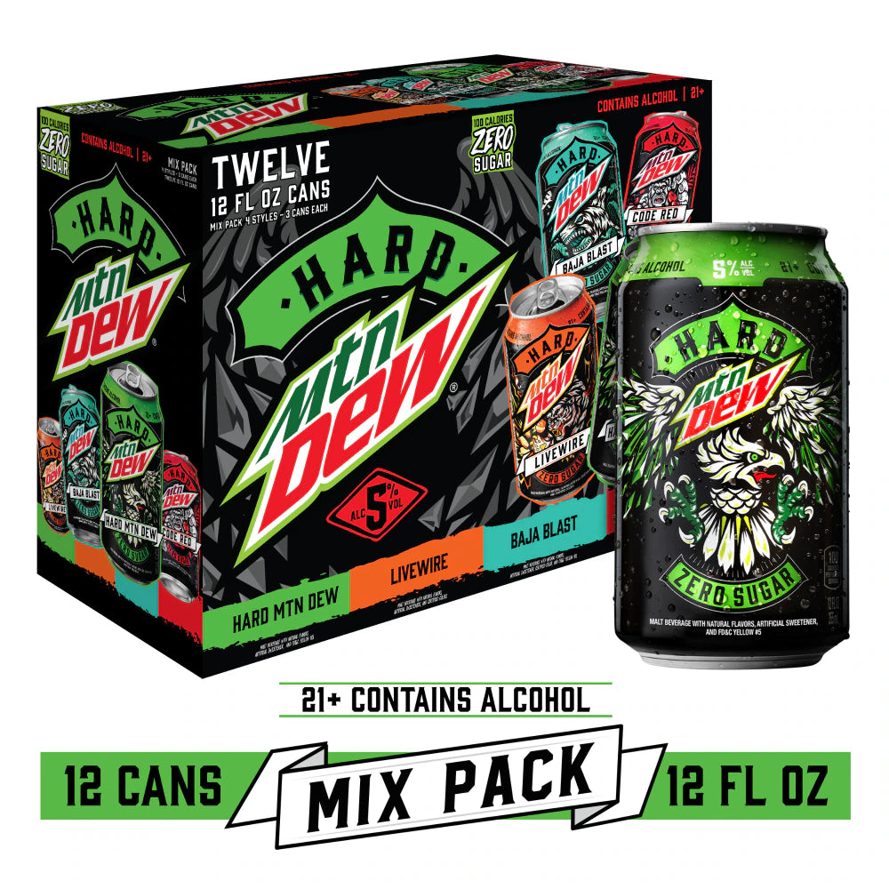 Hard Mountain Dew Seltzer Variety Pack - 12 Pack
