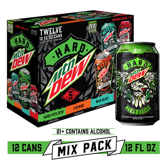 Hard Mountain Dew Seltzer Variety Pack - 12 Pack