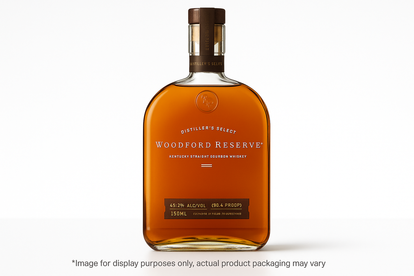 add an image of a woodford reserve 750ML bottle with *Image for display purposes only, actual product packaging may vary