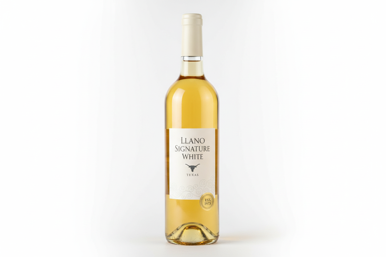create an image of Llano Signature White wine