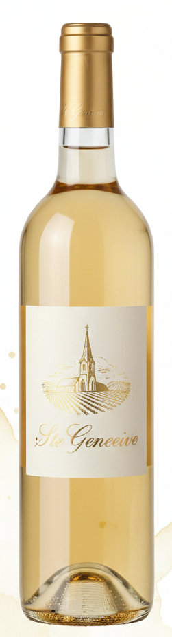 create an infographic of Ste Genevieve White and add an image of the bottle